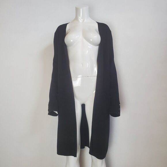 Talbots Black Long Open Cardigan - Picture 2 of 7
